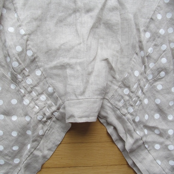 NWT Luca Vanucci 100% Linen Lagenlook Asymmetrical Hem Beige Dress Sz M - Picture 7 of 11